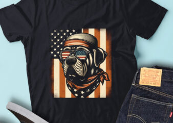 LT131 Mastiff Dog With USA Flag Dog Owner Lover