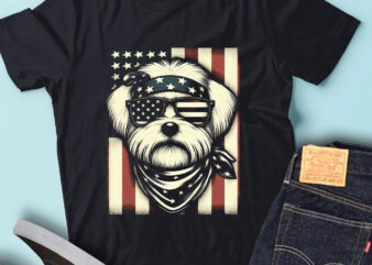 LT132 Maltese Dogs USA Flag 4th Of July Patriotic Dog Lover