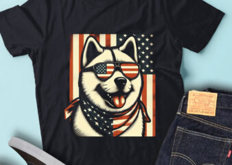 LT149 Akitas Dogs USA Flag Funny 4th Of July Dog Owner Gift
