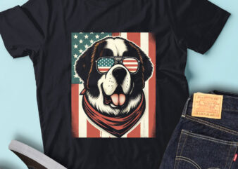 LT150 St. Bernards Dogs USA Flag Dog Lover 4th Of July Gift