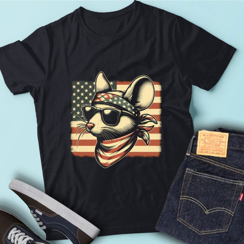 LT175 Mice Gift USA Flag Funny Minnie Mouses Patriotic Lover