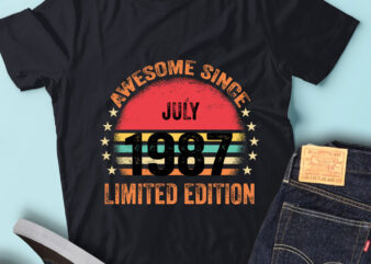 LT93 Birthday Awesome Since July 1987 Limited Edition t shirt vector graphic