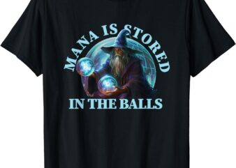 Mana Is Stored In The Balls Magician Sorcerer Witcher Wizard T-Shirt