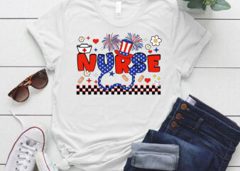 Nurse Groovy Scrub 4th of July Independence Day Men Women T-Shirt ltsp