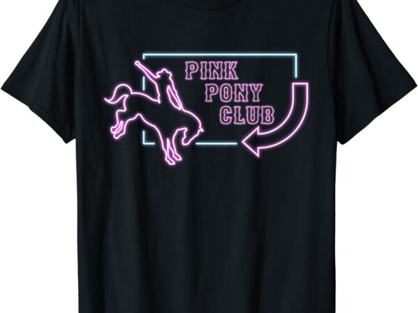 Pink pony girl retro horse pink pony club horse lover womens t-shirt