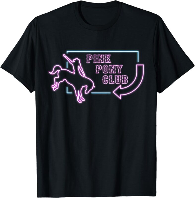 Pink Pony Girl Retro Horse Pink Pony Club Horse Lover Womens T-Shirt
