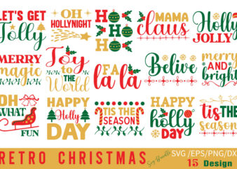 Retro Christmas T-shirt Bundle Retro Christmas Svg Bundle