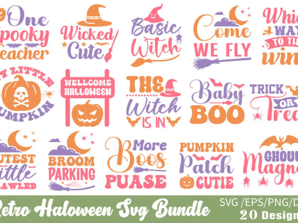 Retro haloween svg bundle t shirt design online