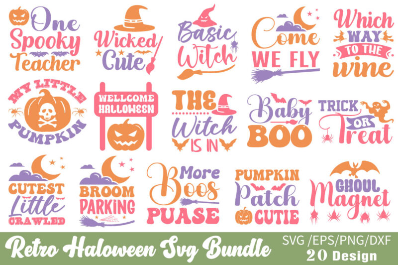 Retro Haloween Svg Bundle