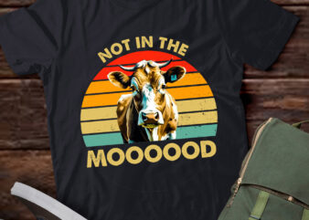 Retro Vintage Cow Farm Animals Not in the Mood Farmer lts-d