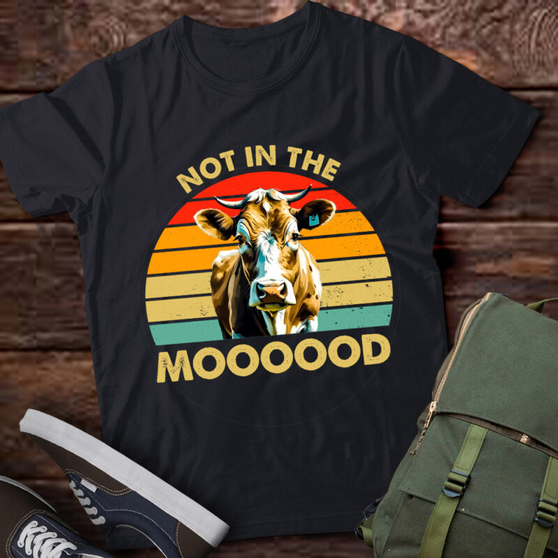 Retro Vintage Cow Farm Animals Not in the Mood Farmer lts-d