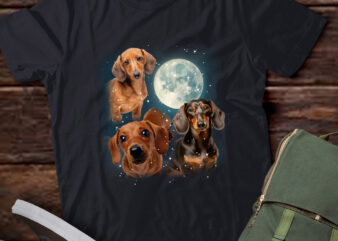 Three Dachshund Vintage Graphic T-shirts, Retro Moon Dachshund Tshirt, Dachshund Lovers, Funny Dachshund Tee, Dachshund Gifts LTSD