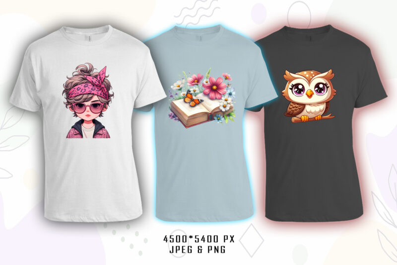 20 Trendy Mixed Niches T-shirt Design Illustration T-shirt Clipart Bundle Perfect for Stylish T-Shirt Design