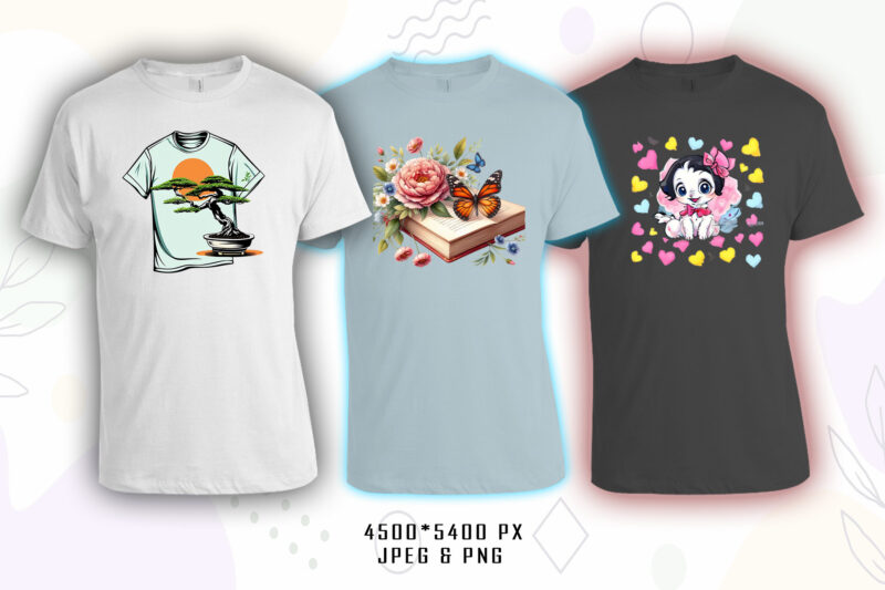 20 Trendy Mixed Niches T-shirt Design Illustration T-shirt Clipart Bundle Perfect for Stylish T-Shirt Design