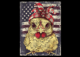 Cute Chicken USA American Flag Patriotic Americana PNG