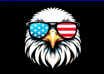 Eagle Red White Blue USA Flag PNG, Eagle 4th of July PNG vector clipart