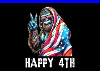 Bigfoot Happy 4th PNG, Bigfoot 4th Of July Patriotic PNG