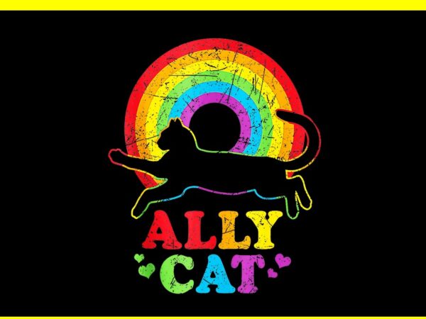 Ally cat lgbt png, cat with ally pride rainbow png t shirt vector Ally cat lgbt png, cat with ally pride rainbow png t shirt vector