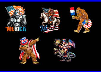 Bundle 4th Of July PNG, Bigfoot 4th Of July PNG, Bigfoot Merica PNG, Bigfoot Merica Rock PNG