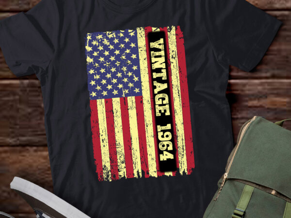 Vintage 1964 60th birthday gifts 60 year old american flag t-shirt ltsp