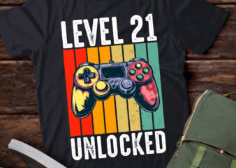 Vintage 21st Birthday 21 Years Anniversary Level Unlocked lts-d t shirt vector art