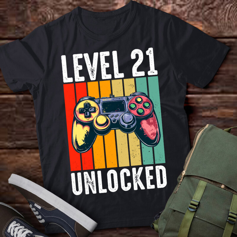 Vintage 21st Birthday 21 Years Anniversary Level Unlocked lts-d
