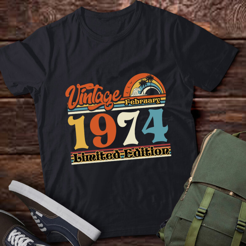 Vintage February 1974, 50th birthday, Est 1974, Birthday gift, Born In February, 1974