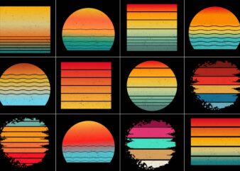 Vintage Retro Sunset Grunge Background