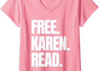 Womens Free Karen Read on Pink 2024 V-Neck T-Shirt