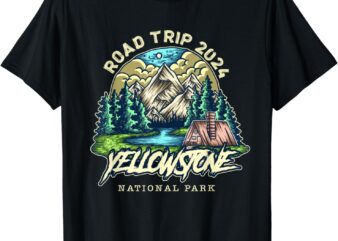 Yellowstone National Park Road Trip 2024 Camping Hiking T-Shirt