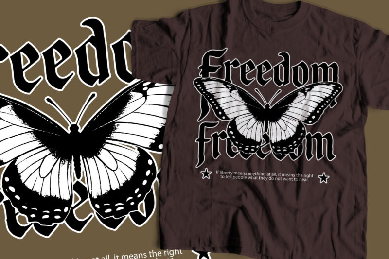 freedom streetwear butterfly design