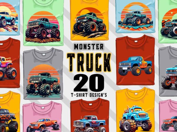 20monster truck t-shirt design illustration t-shirt clipart bundle 20monster truck t-shirt design illustration t-shirt clipart bundle
