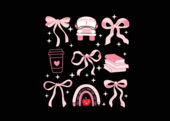 Back To School Coquette Bows PNG, Back To School PNG