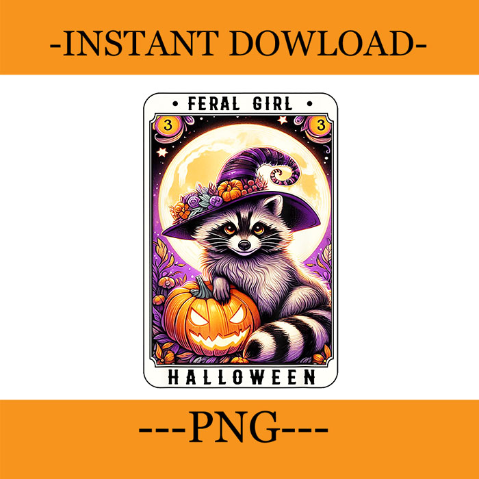 Bundle 30 Racoon Fall Season PNG, Feral Girl Halloween Raccoon PNG, Feral Fall Autumn PNG,