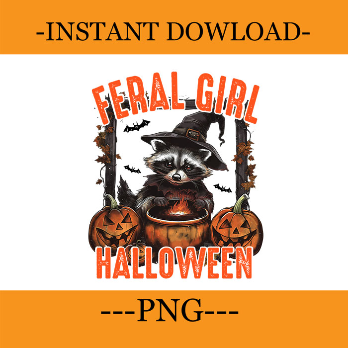 Bundle 30 Racoon Fall Season PNG, Feral Girl Halloween Raccoon PNG, Feral Fall Autumn PNG,