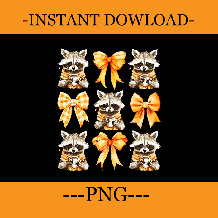 Bundle 30 Racoon Fall Season PNG, Feral Girl Halloween Raccoon PNG, Feral Fall Autumn PNG,