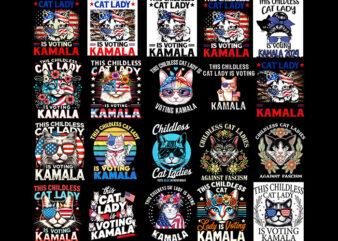 Bundle Kamara Harris 2024 PNG, This Childless Cat Lady Is Voting Kamala PNG