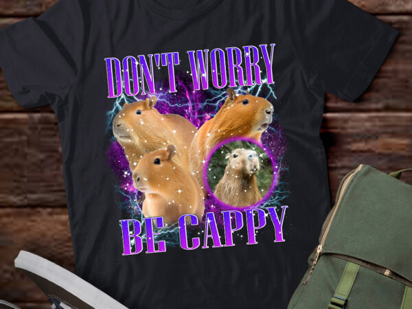 Capybara vintage 90s bootleg style don’s worry be cappy lts-d t shirt vector file