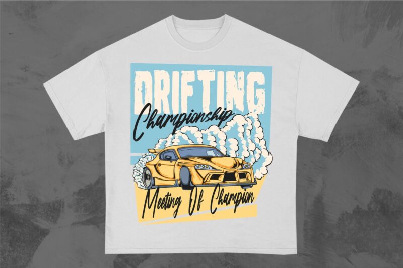 Drift Car T-shirt Design Bundle