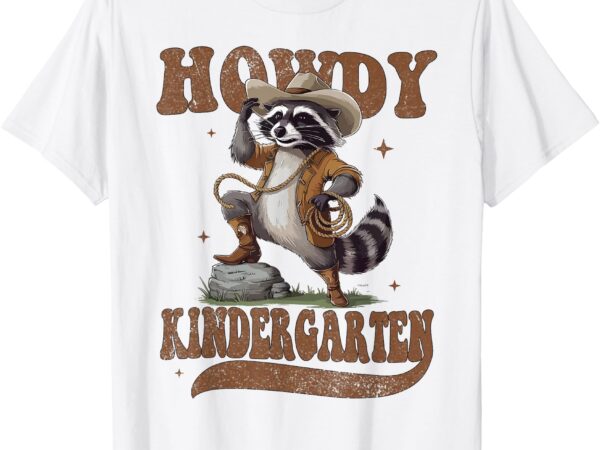 Raccoon cowboy western back to school t-shirt