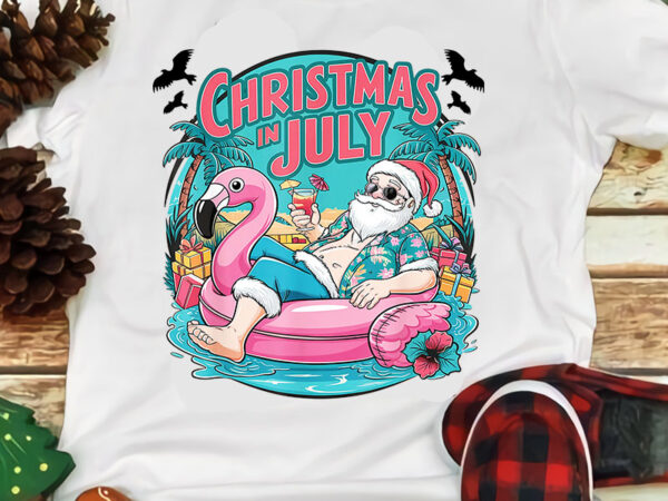 Santa flamingo christmas in july summer xmas png t shirt template vector Santa flamingo christmas in july summer xmas png t shirt template vector