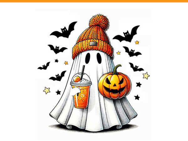 Ice coffee ghost png, cute ghost drinking coffee halloween png t shirt design for sale Ice coffee ghost png, cute ghost drinking coffee halloween png t shirt design for sale
