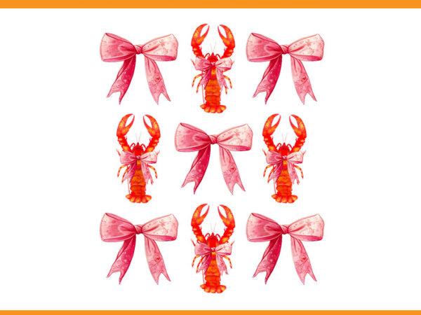 Bow cute coquette crawfish png t shirt template Bow cute coquette crawfish png t shirt template