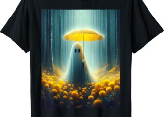 Vintage Floral Ghost Halloween Costume Gothic Ghost Spooky T-Shirt