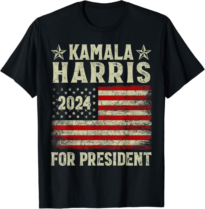 Vintage Kamala Harris 2024 For President Election Campaign T-Shirt
