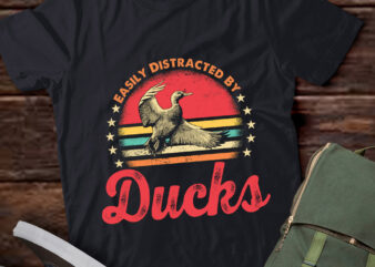 Vintge Retro Easily Distracted By Ducks Funny Duck Lover lts-d