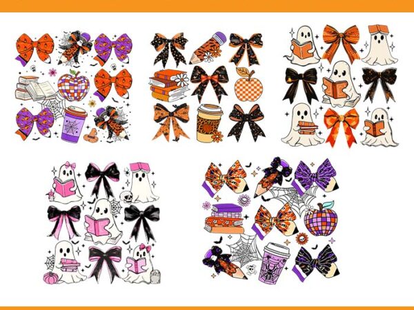 Coquette bows pencil books coffee teacher halloween spooky png, coquette bow trick or teach spooky teacher ghost halloween png t shirt vector file Coquette bows pencil books coffee teacher halloween spooky png, coquette bow trick or teach spooky teacher ghost halloween png t shirt vector file