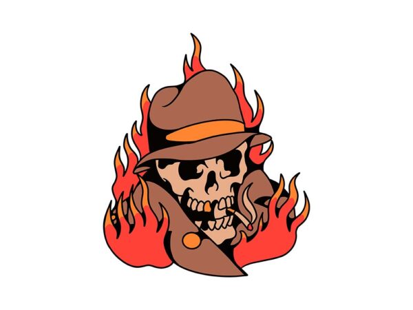 Flaming detective t-shirt design