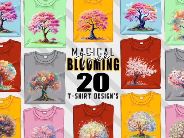 Vintage blooming tree t-shirt design bundle with 20 designs – download instantly retro vintage illustration Vintage blooming tree t-shirt design bundle with 20 designs – download instantly retro vintage illustration