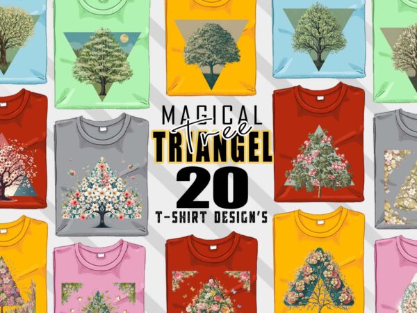 Watercolour triangle tree t-shirt design bundle with 20 designs – download instantly Watercolour triangle tree t-shirt design bundle with 20 designs – download instantly